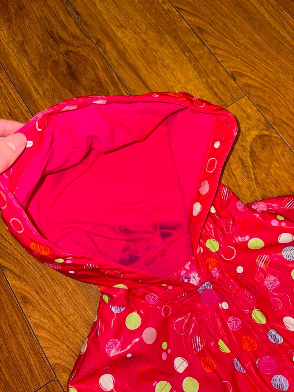 Vintage Y2K Justice Rain Jacket with polka dots - Picture 5 of 8